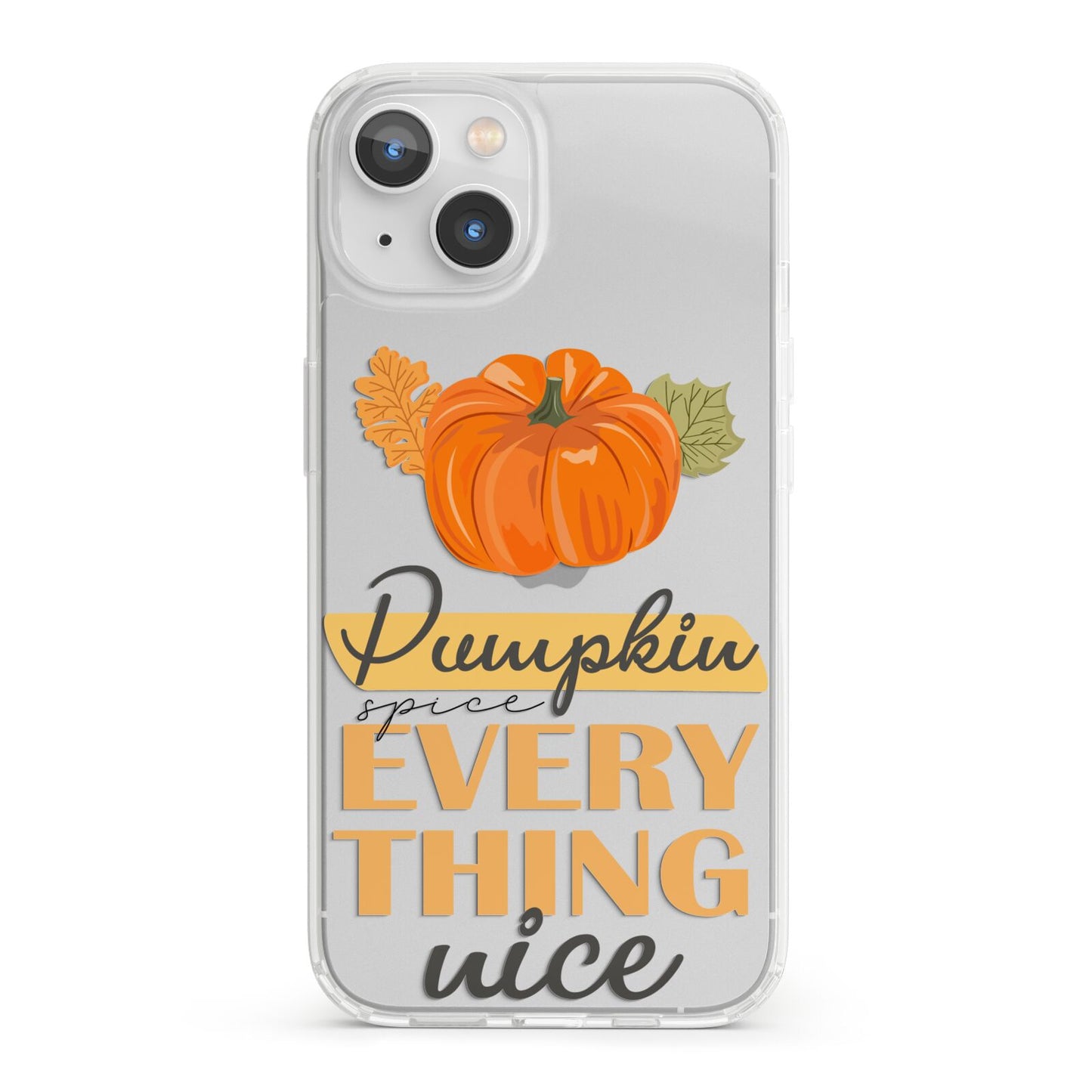 Pumpkin Spice with Caption iPhone 13 Clear Bumper Case
