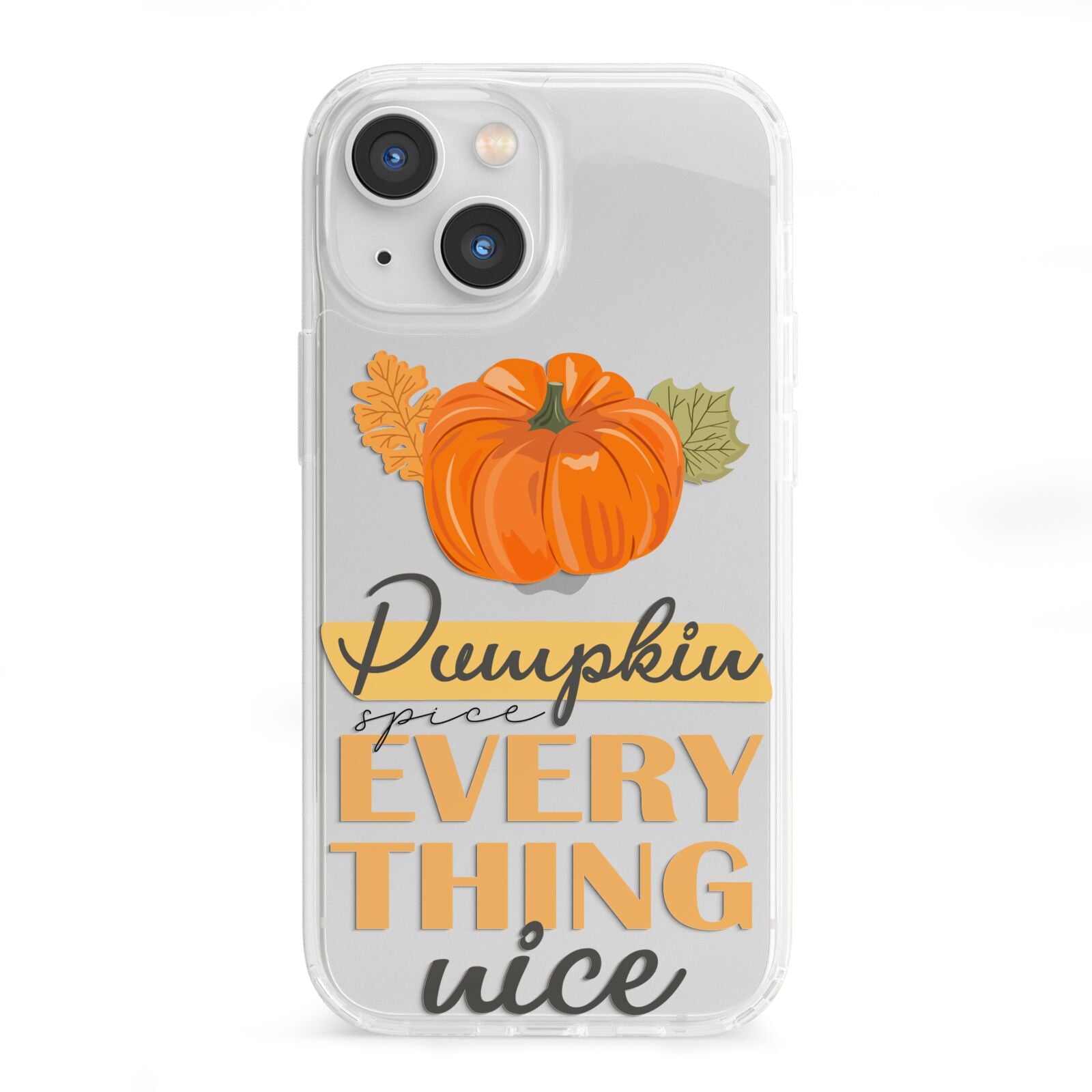 Pumpkin Spice with Caption iPhone 13 Mini Clear Bumper Case