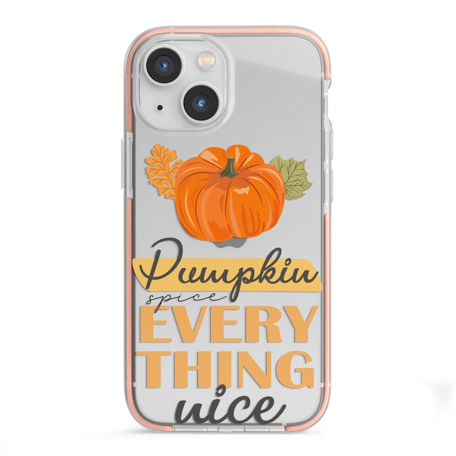 Pumpkin Spice with Caption iPhone 13 Mini TPU Impact Case with Pink Edges