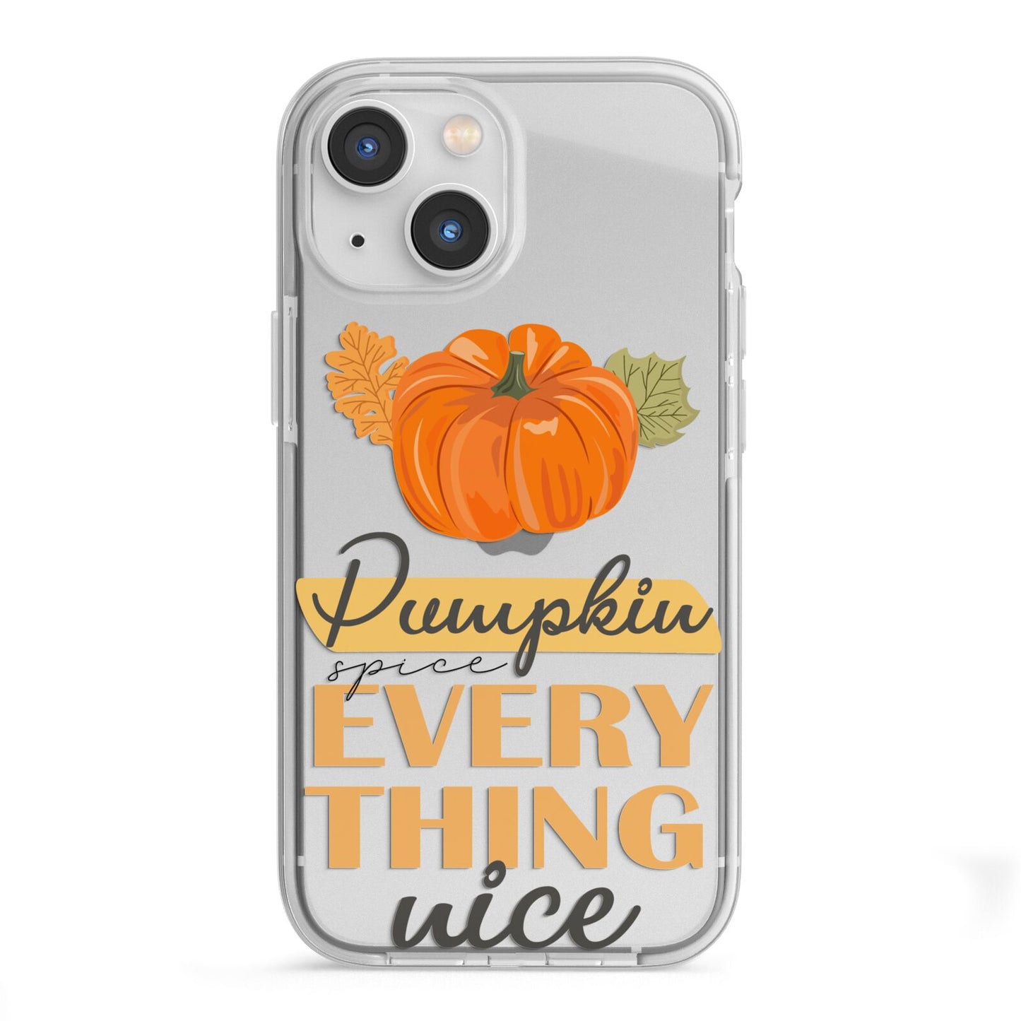Pumpkin Spice with Caption iPhone 13 Mini TPU Impact Case with White Edges