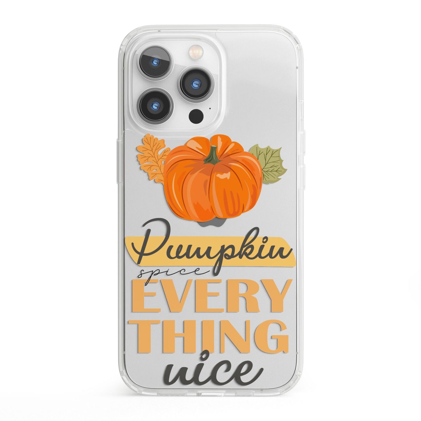Pumpkin Spice with Caption iPhone 13 Pro Clear Bumper Case