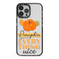 Pumpkin Spice with Caption iPhone 13 Pro Max Black Impact Case on Silver phone