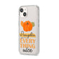 Pumpkin Spice with Caption iPhone 14 Clear Tough Case Starlight Angled Image