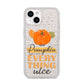 Pumpkin Spice with Caption iPhone 14 Glitter Tough Case Starlight