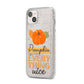 Pumpkin Spice with Caption iPhone 14 Plus Glitter Tough Case Starlight Angled Image