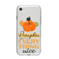 Pumpkin Spice with Caption iPhone 8 Bumper Case on Silver iPhone