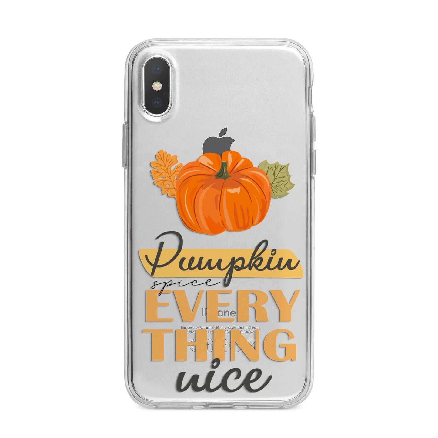 Pumpkin Spice with Caption iPhone X Bumper Case on Silver iPhone Alternative Image 1