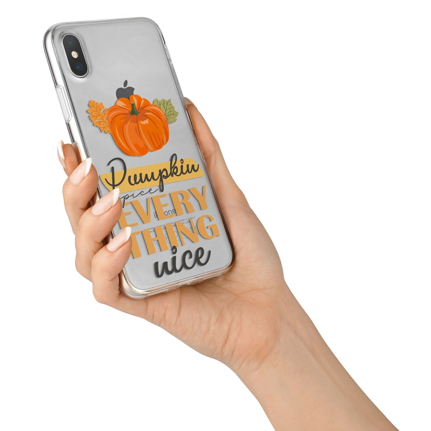 Pumpkin Spice with Caption iPhone X Bumper Case on Silver iPhone Alternative Image 2