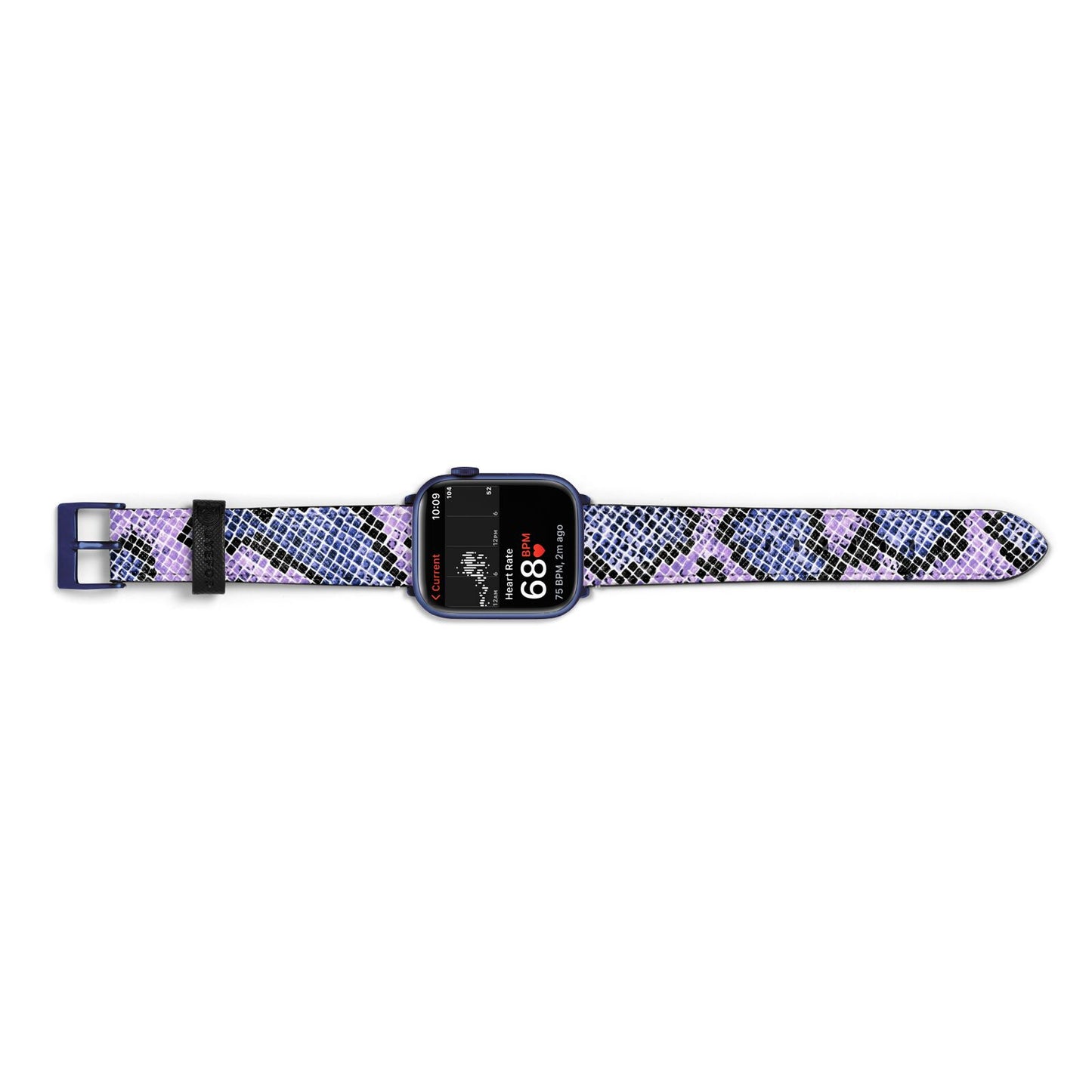 Purple And Blue Snakeskin Apple Watch Strap Size 38mm Landscape Image Blue Hardware