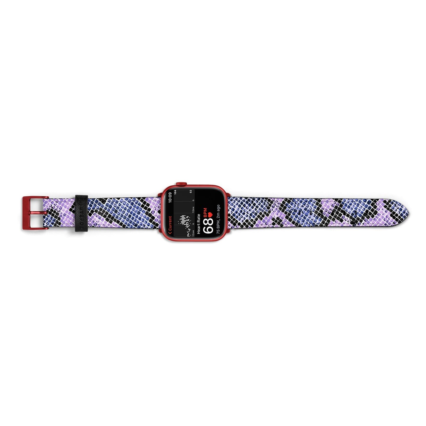 Purple And Blue Snakeskin Apple Watch Strap Size 38mm Landscape Image Red Hardware