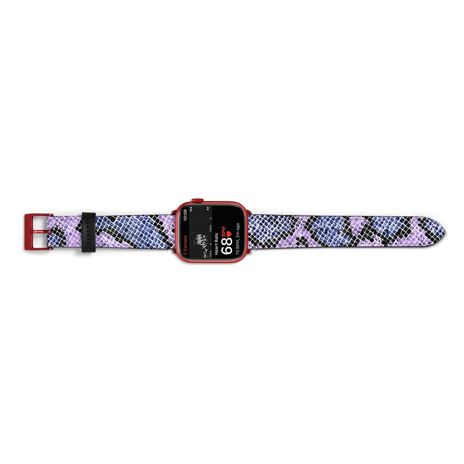Purple And Blue Snakeskin Apple Watch Strap Size 38mm Landscape Image Red Hardware