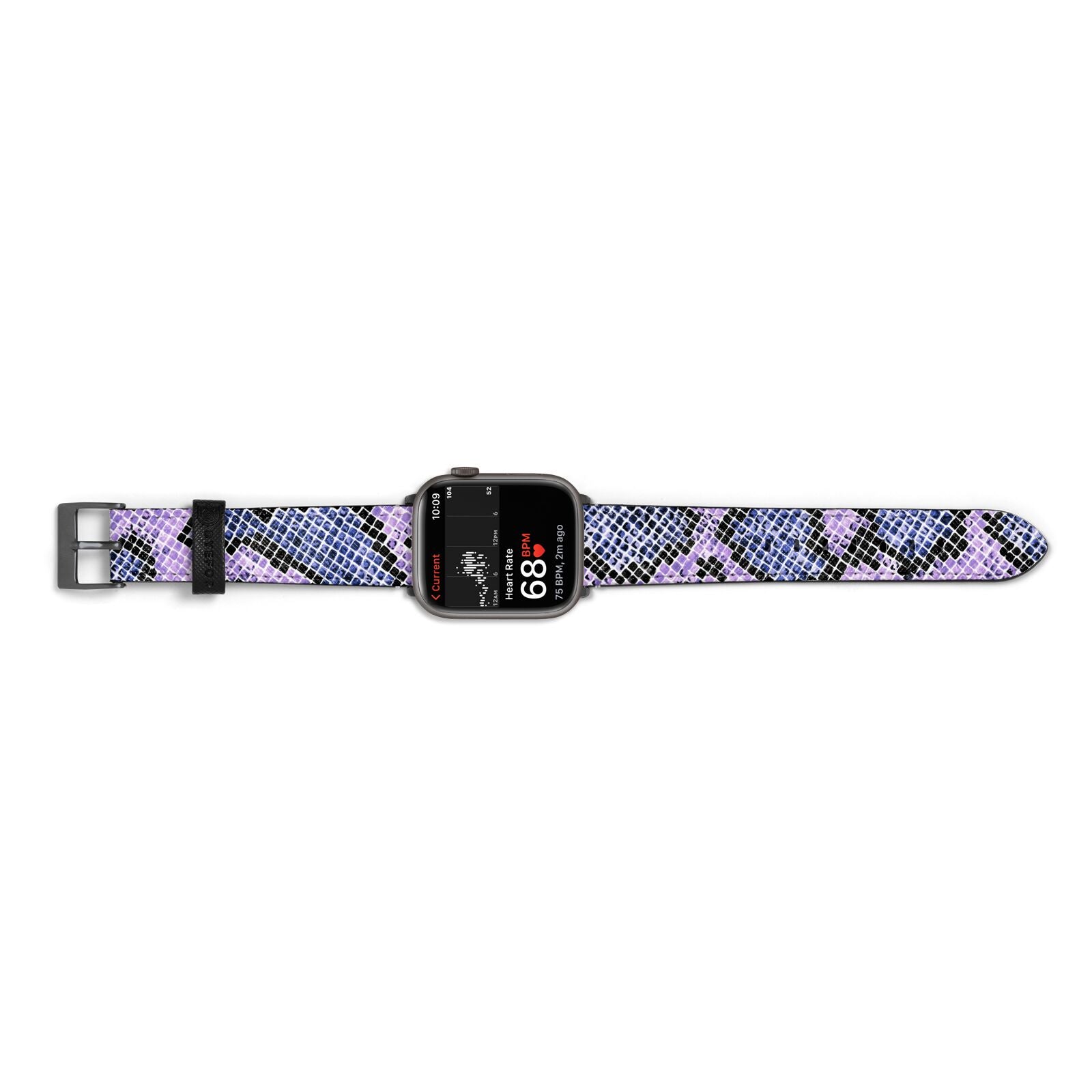 Purple And Blue Snakeskin Apple Watch Strap Size 38mm Landscape Image Space Grey Hardware