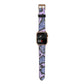 Purple And Blue Snakeskin Apple Watch Strap Size 38mm with Gold Hardware