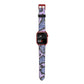 Purple And Blue Snakeskin Apple Watch Strap Size 38mm with Red Hardware