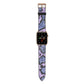 Purple And Blue Snakeskin Apple Watch Strap with Gold Hardware