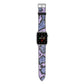 Purple And Blue Snakeskin Apple Watch Strap with Silver Hardware