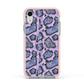 Purple And Blue Snakeskin Apple iPhone XR Impact Case Pink Edge on Silver Phone