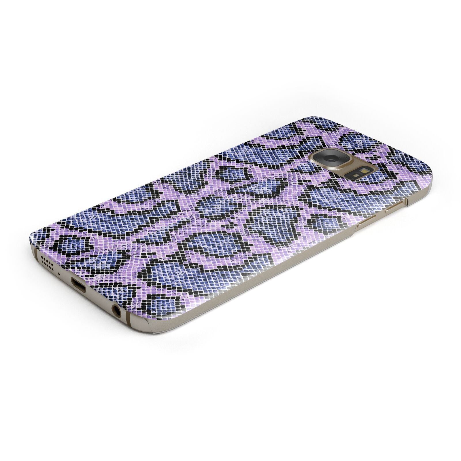 Purple And Blue Snakeskin Samsung Galaxy Case Bottom Cutout