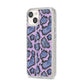 Purple And Blue Snakeskin iPhone 14 Glitter Tough Case Starlight Angled Image