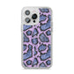 Purple And Blue Snakeskin iPhone 14 Pro Max Glitter Tough Case Silver