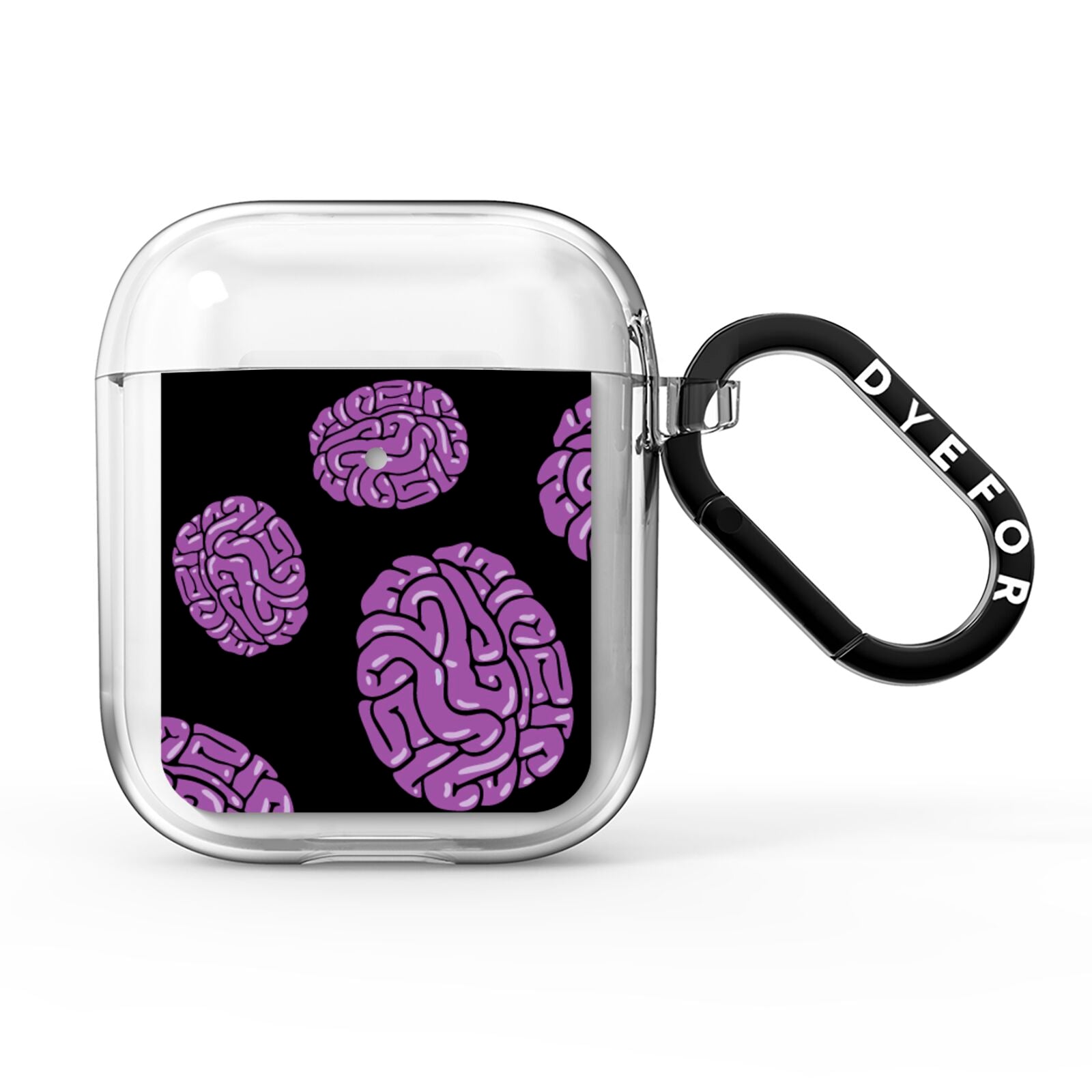 Purple Brains AirPods Clear Case