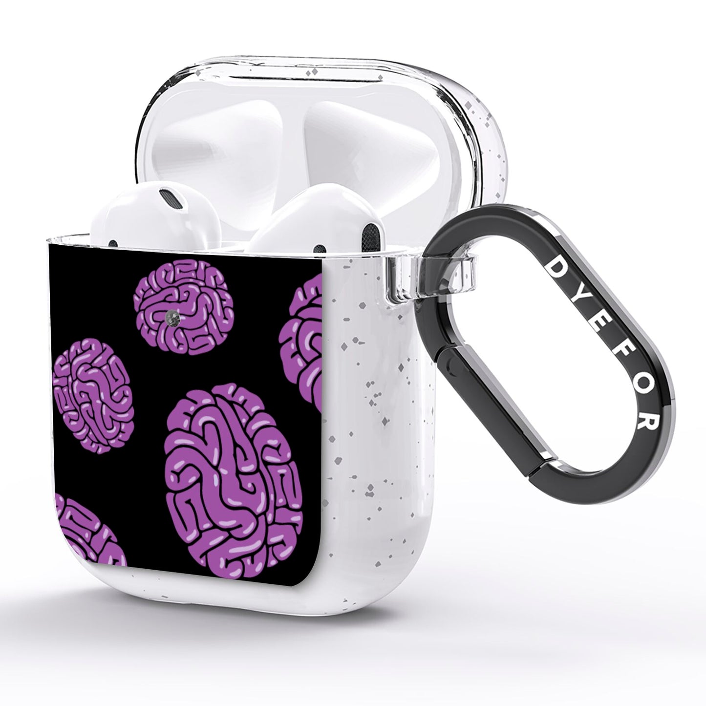 Purple Brains AirPods Glitter Case Side Image
