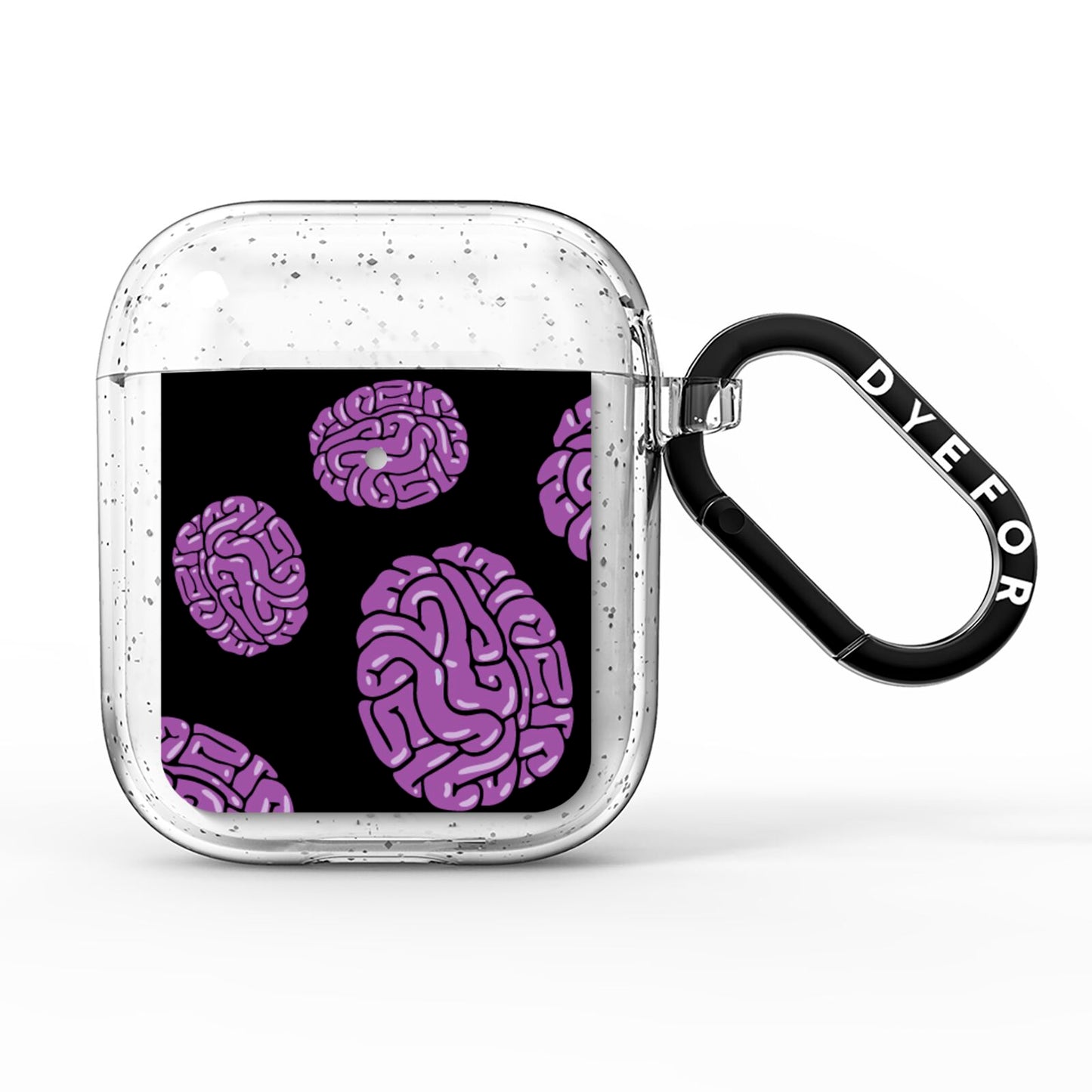 Purple Brains AirPods Glitter Case