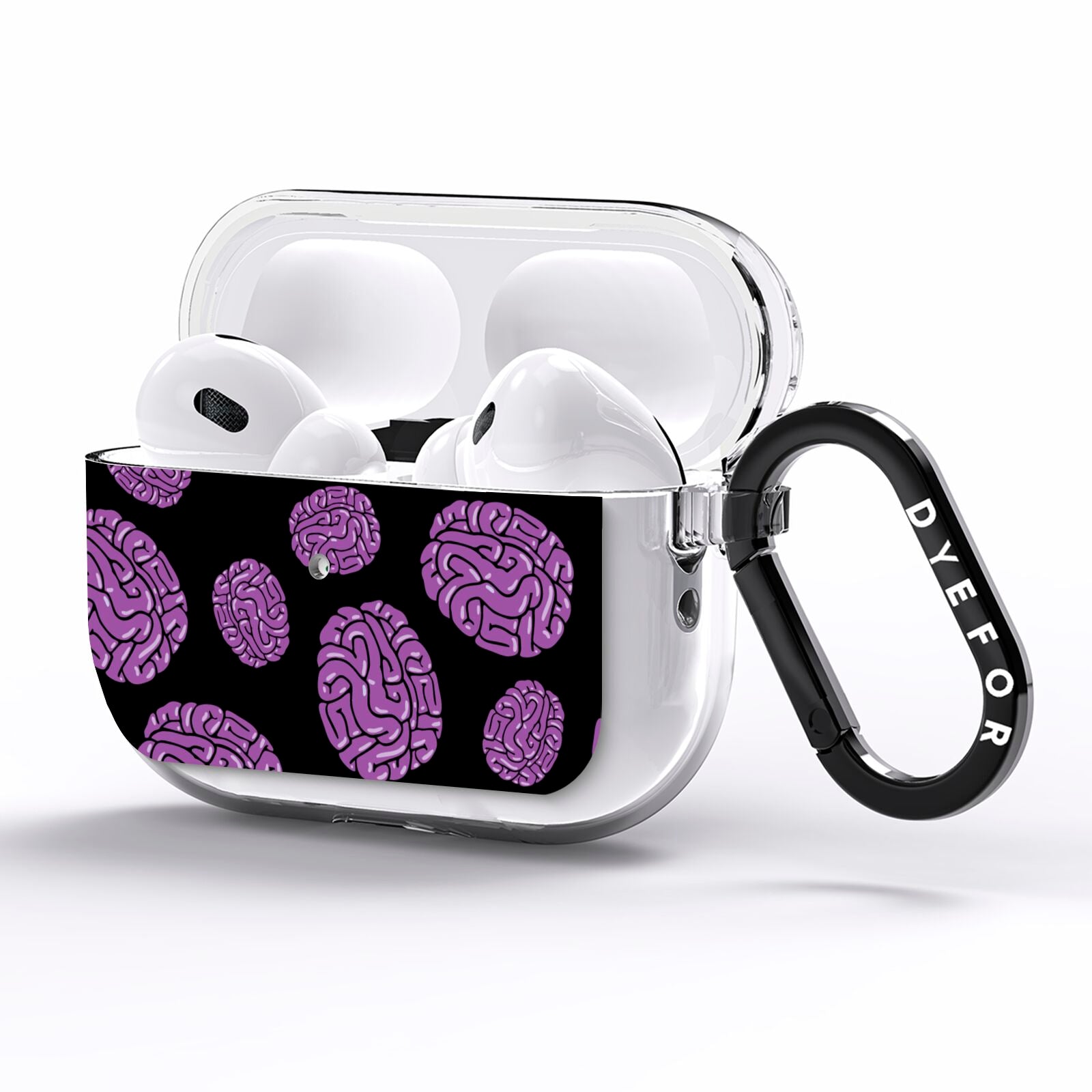Purple Brains AirPods Pro Clear Case Side Image