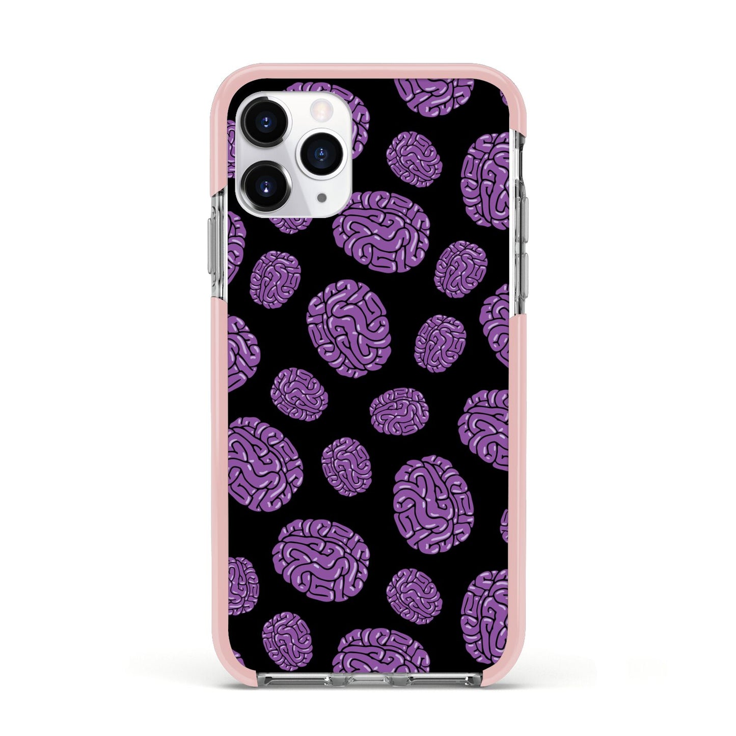 Purple Brains Apple iPhone 11 Pro in Silver with Pink Impact Case