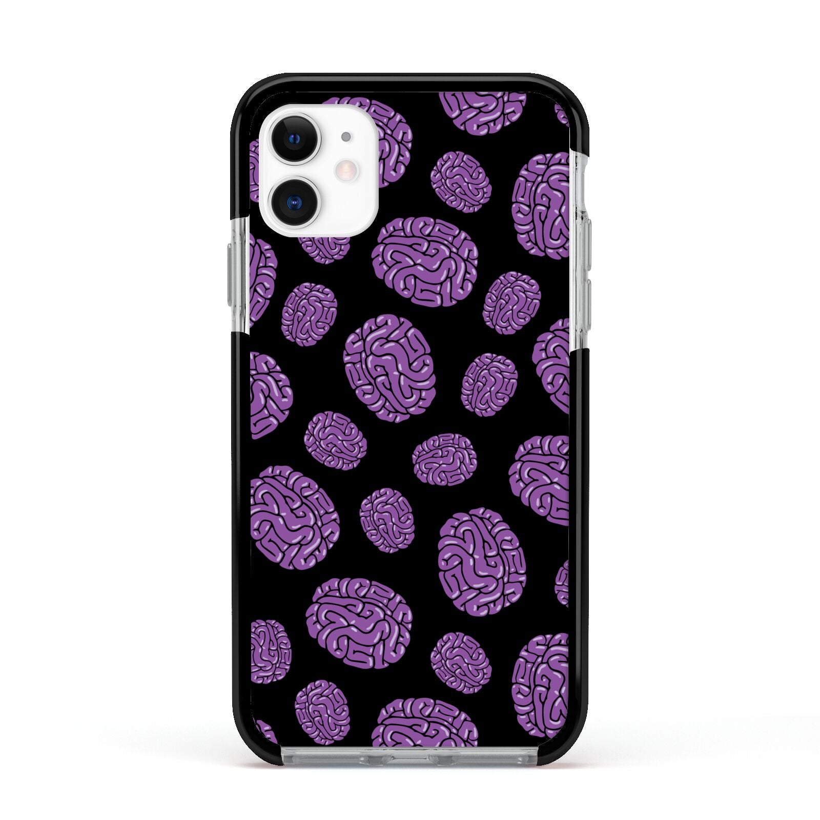 Purple Brains Apple iPhone 11 in White with Black Impact Case