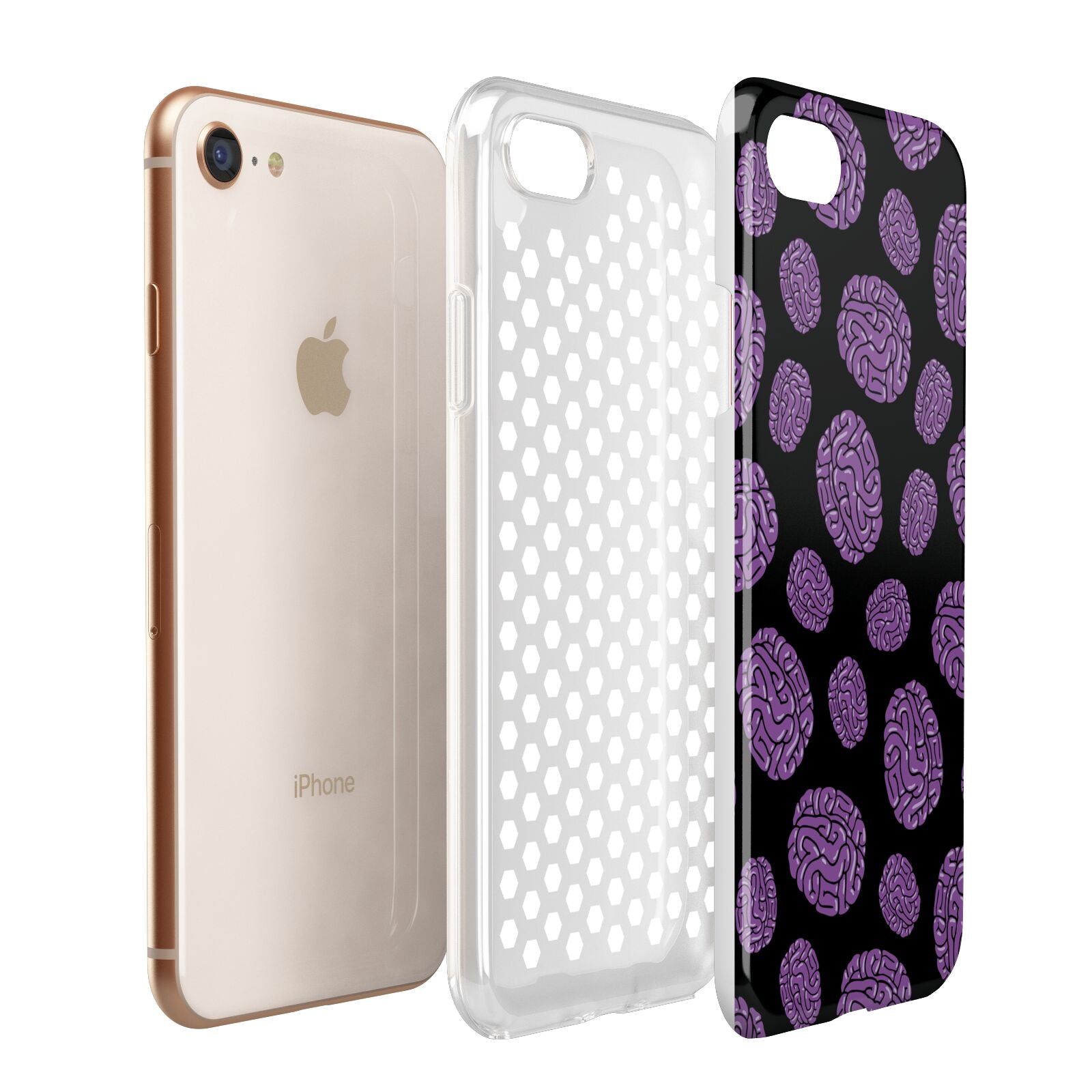 Purple Brains Apple iPhone 7 8 3D Tough Case Expanded View