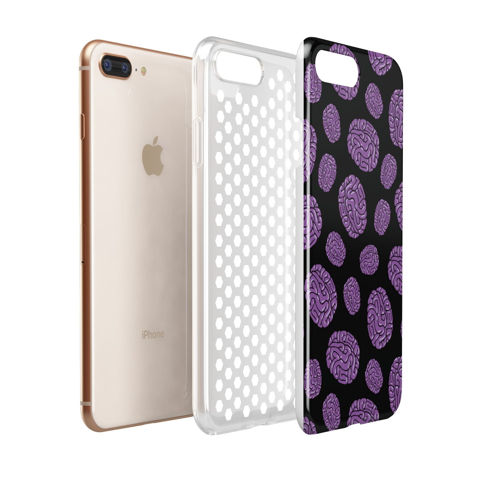 Purple Brains Apple iPhone 7 8 Plus 3D Tough Case Expanded View
