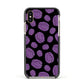 Purple Brains Apple iPhone Xs Impact Case Black Edge on Gold Phone