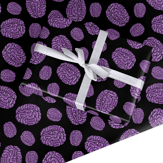 Purple Brains Custom Wrapping Paper