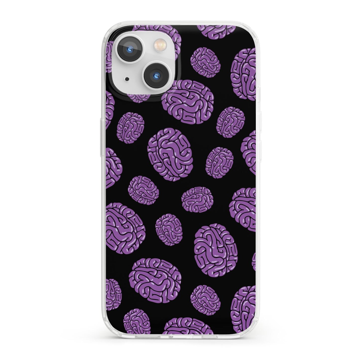 Purple Brains iPhone 13 Clear Bumper Case