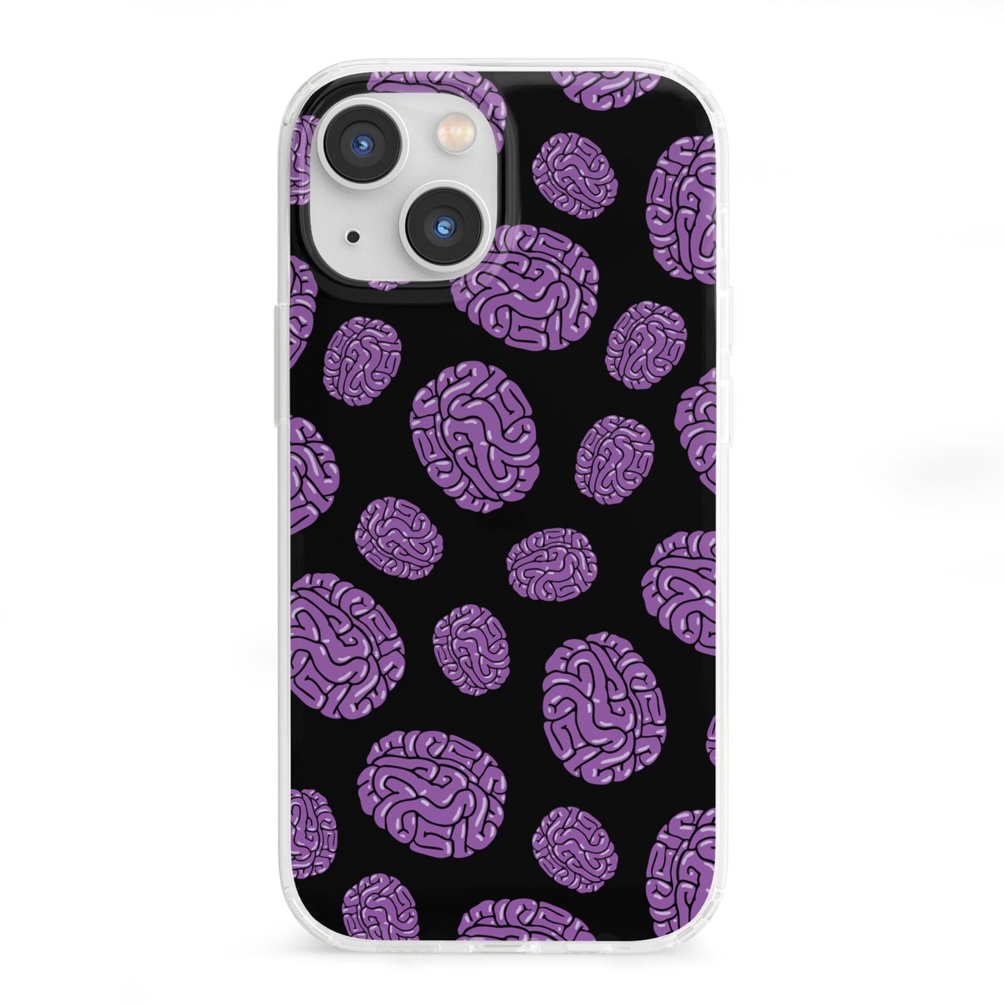 Purple Brains iPhone 13 Mini Clear Bumper Case