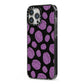 Purple Brains iPhone 13 Pro Max Black Impact Case Side Angle on Silver phone