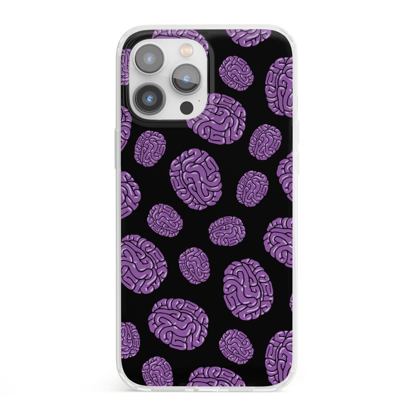 Purple Brains iPhone 13 Pro Max Clear Bumper Case