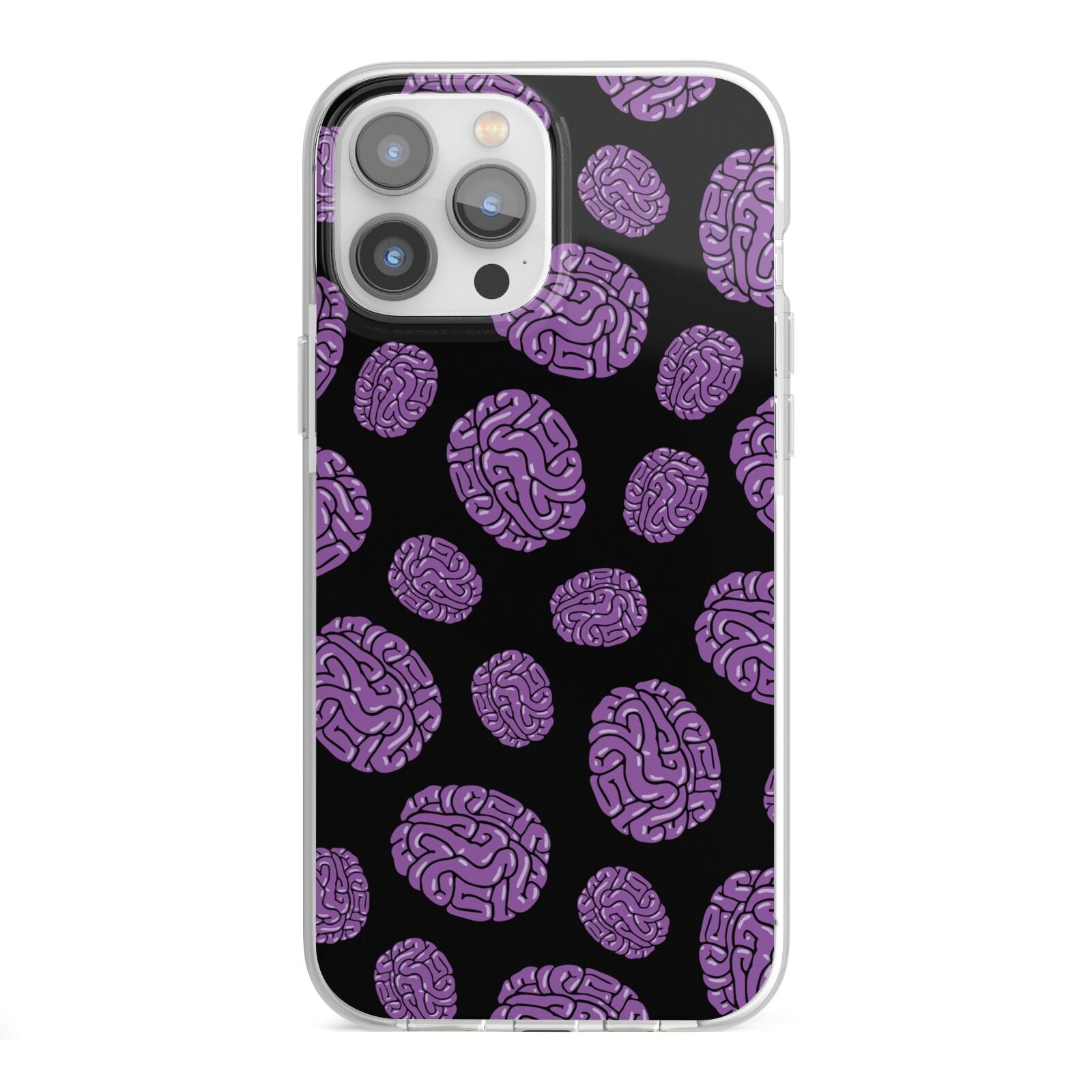 Purple Brains iPhone 13 Pro Max TPU Impact Case with White Edges