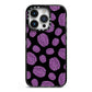 Purple Brains iPhone 14 Pro Black Impact Case on Silver phone