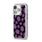 Purple Brains iPhone 14 Pro Glitter Tough Case Silver Angled Image