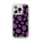 Purple Brains iPhone 14 Pro Glitter Tough Case Silver
