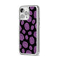Purple Brains iPhone 14 Pro Max Glitter Tough Case Silver Angled Image