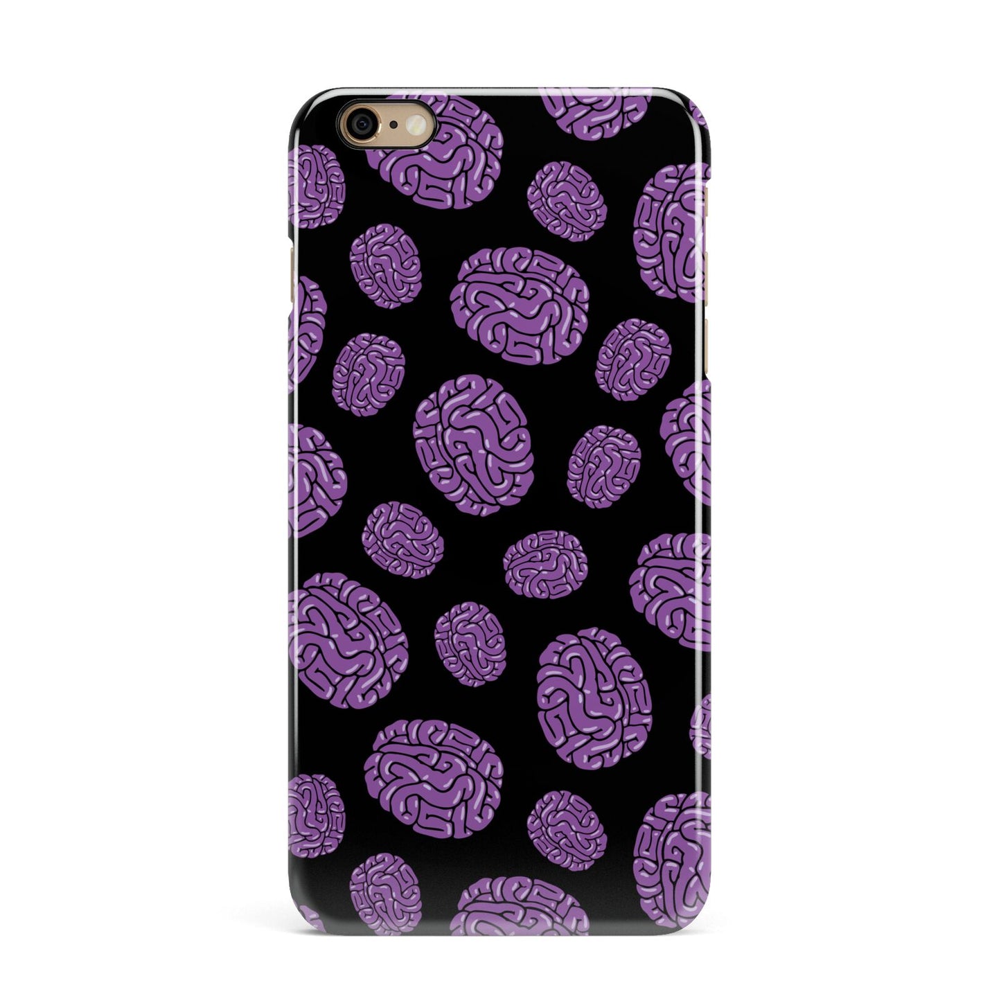 Purple Brains iPhone 6 Plus 3D Snap Case on Gold Phone