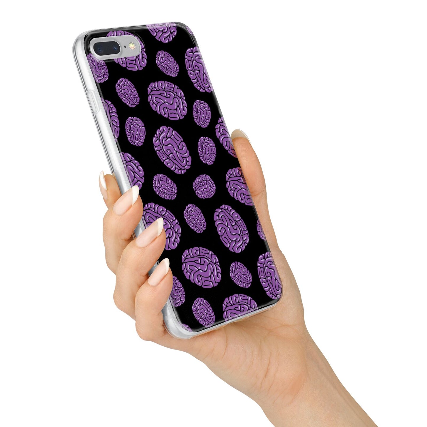 Purple Brains iPhone 7 Plus Bumper Case on Silver iPhone Alternative Image