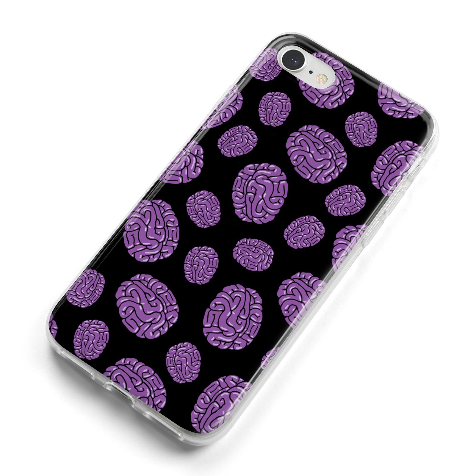 Purple Brains iPhone 8 Bumper Case on Silver iPhone Alternative Image