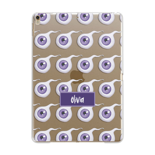 Purple Eyeballs Custom Halloween Apple iPad Gold Case