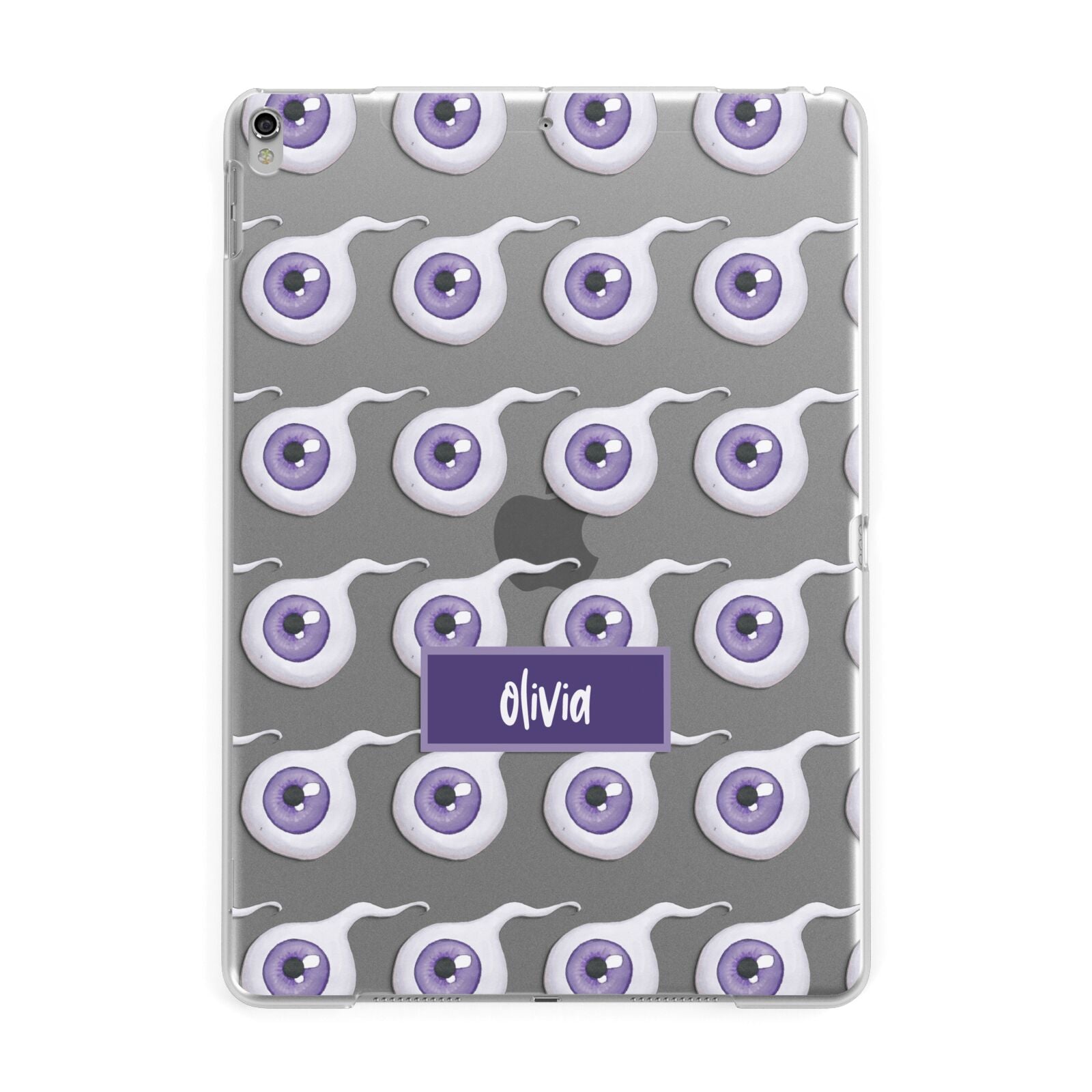 Purple Eyeballs Custom Halloween Apple iPad Silver Case