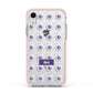 Purple Eyeballs Custom Halloween Apple iPhone XR Impact Case Pink Edge on Silver Phone