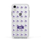 Purple Eyeballs Custom Halloween Apple iPhone XR Impact Case White Edge on Silver Phone
